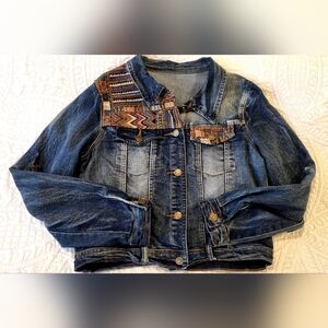 Bohemian-style denim jacket (Size S-M)